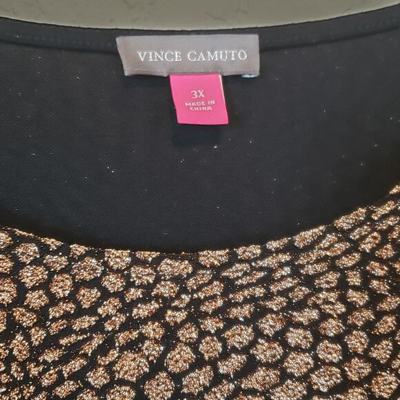 Vince Camuto Animal Print Gold Black Long Sleeve Blouse Plus Size 3x Mob Wife - Picture 5 of 8